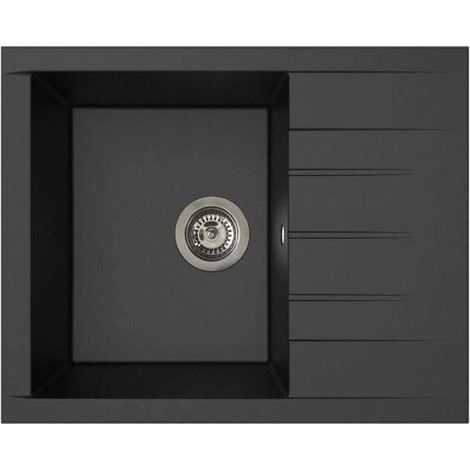 Evier - SMC-Harz - Schwarz glitzernd - Zum Einbauen - STRADOUR - Würfel 1C XS - 62 x 50 cm