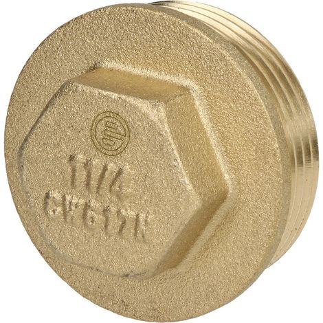 Bouchon 1 1/4’’ hexagonal laiton nu