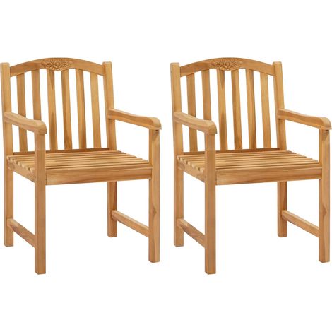 Silla tallada a mano con rosas 2 pcs Natural 58 x 60 x 90 cm vidaXL
