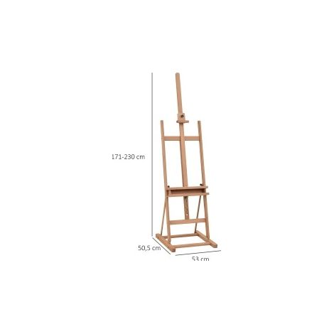 Caballete de taller de madera de haya, regulable, 53 x 50,5 x 171-230 cm, natural DESVIAE (1/4)