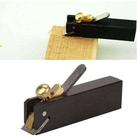 ALLIANDIS1 pièce (noir) mini raboteuse en ébène, outil de coupe de bois de charpentier de câble de bricolage petite raboteuse à main chanfrein de bois raboteuse de bois de travail du bois (1/3)