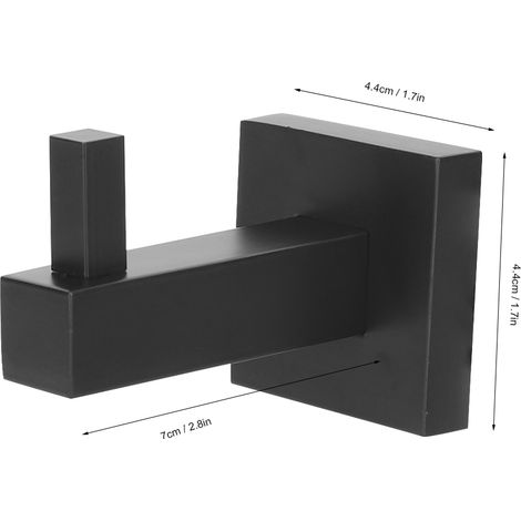 Wandhaken aus Edelstahl zur Aufbewahrung von Kleidung in Küche oder Bad, schwarz (1/5)