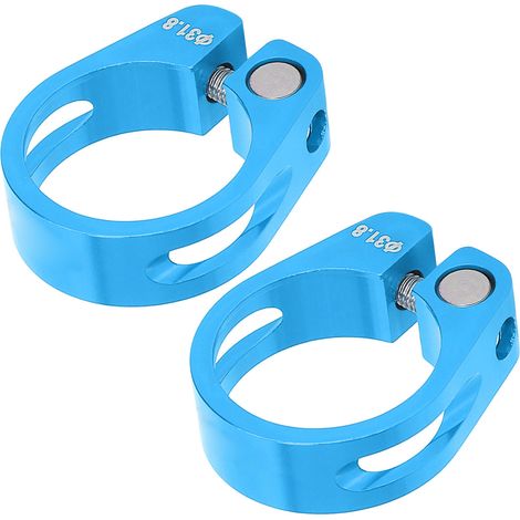 Lot de 2 colliers de serrage rapide en alliage d'aluminium pour tige de selle de vélo (accessoires bleus) (1/5)