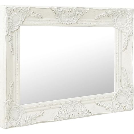 Maison Exclusive - Specchio da Parete Stile Barocco 50x40 cm Bianco