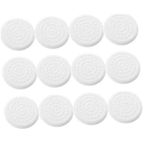 Lot de 12 patins antidérapants en silicone blanc ronds de 5 cm, autocollants et résistants à l'humidité, pour pieds de table et de chaise.