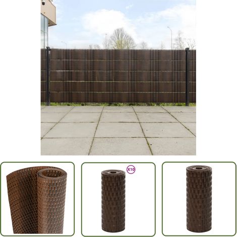 The Living Store Balkon-Sichtschutze 10 Stk. Braun Schwarz 255x19 cm Poly Rattan - Balkonsichtschutz - Sichtschutz Balkon - Gartenzäune - Privacy Screen - Sonnenschutz (1/5)