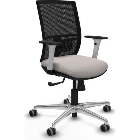 Chaise de bureau piqueras y crespo Yunquera noir maille et simili cuir (1/2)