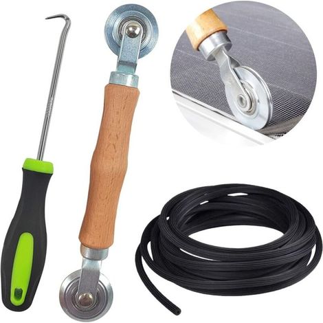 Kit de Réparation pour Moustiquaires – Rouleau de Corde de 15 m et Crochet Extracteur de 3,5 mm (1/4)