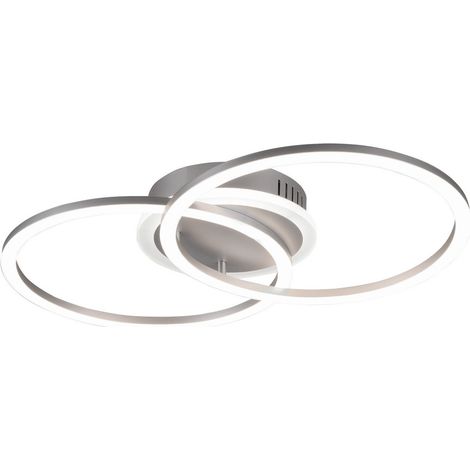 Plafonnier LED moderne titane anneaux entrelacés 25W 3000K HALIA (1/2)