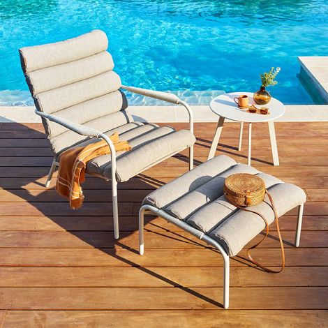 Fauteuil relax de jardin Solani argile - Hespéride