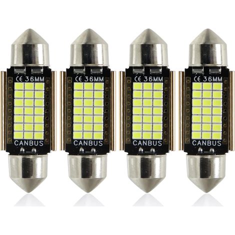 36mm Festoon C5W LED Ampoules 6000K Blanc 21SMD 2016 lumière Blanche Canbus sans Erreur pour 6418 6461 6486X éclairage de Porte de Plaque d'immatriculation intérieure 4pcs (1/5)