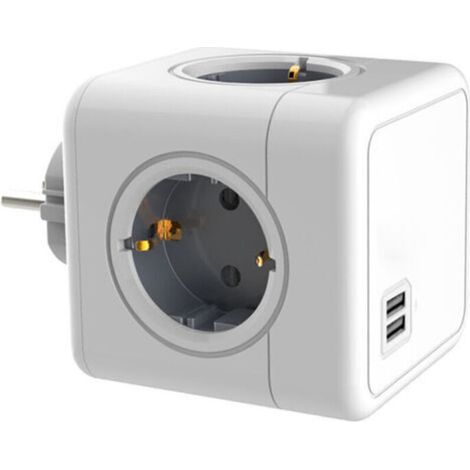 Multiprise Murale Cube,avec 2 Ports USB-A,pour Maison, Salon, Cuisine, Bureau