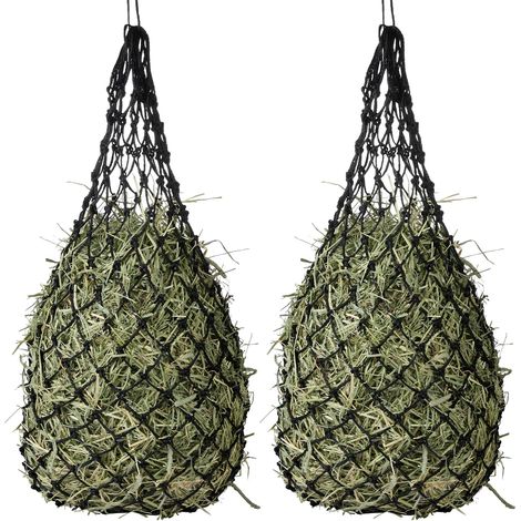 Sacs à foin durables (lot de 2) — Sacs à foin à distribution lente pour chevaux et chèvres aident à réduire le gaspillage et à améliorer la digestion (1/4)