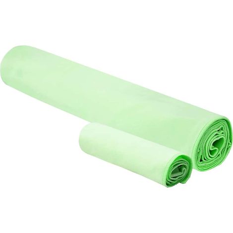Set de serviettes de sport 2 pcs Vert tissu