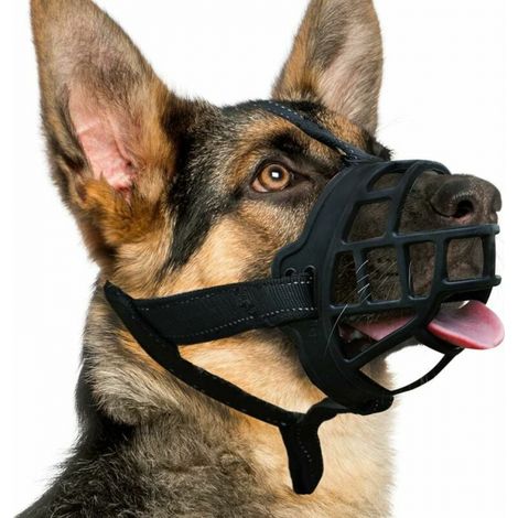 Dog Muzzle, Silicone Dog Muzzle for Small Medium Large Dogs, Soft Cage Muzzle Prevent Biting Chewing, Allow Drinking While Panting, Suitable for German Shepherd (1/5)