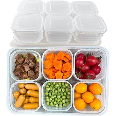 Lot de 6 boîtes de conservation hermétiques sans BPA - Empilables pour une organisation optimale du garde-manger (1/5)