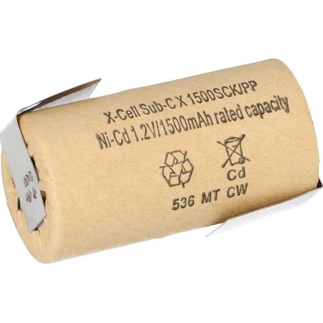 XCell Akku Sub-C 1,2V 1500mAh 1500SCK Pappmantel Z Lötfahne (1/5)