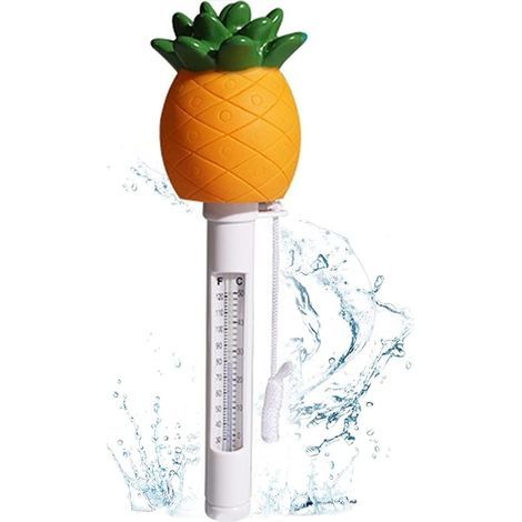 Termómetro flotante para agua, termómetro con forma de piña de dibujos animados, termómetro flotante para piscina (1/5)
