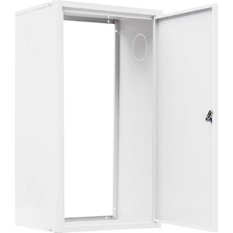 MBM – Cache chaudière en tôle peinte gris – Dimensions H80 L45 P33 cm – Avec serrure de sécurité – Protection contre intempéries