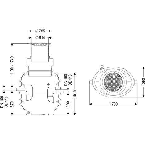 KESSEL 95010-170D-DL Séparateur de graisses EasyClean encastré