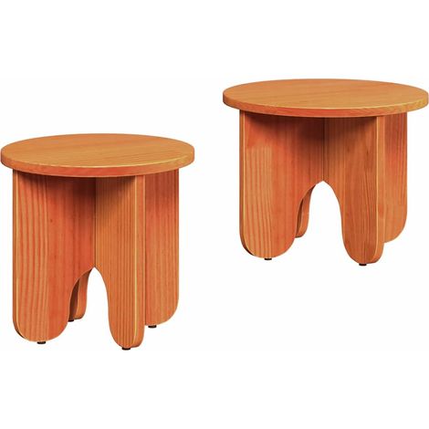 Maison Exclusive - Couchtisch 2 pcs Wachsbraun Massivholz Kiefer