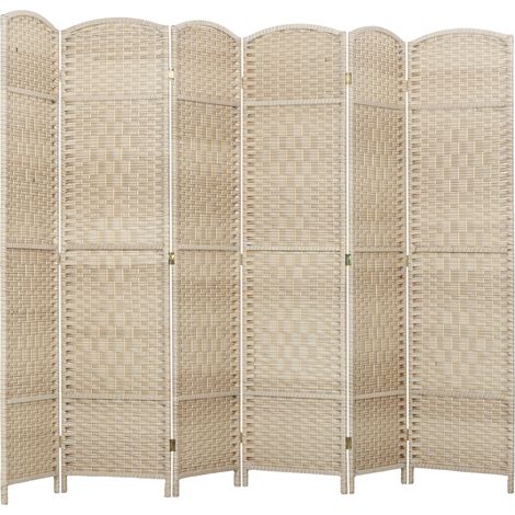 Paravent intérieur - HOMCOM - 6 panneaux - pliable - pour salon, chambre à coucher, maison - 270 x 180 cm - chêne (1/3)