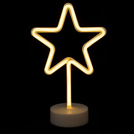 Stella di Natale Luminosa 93 LED Bianco Caldo Luminosa Natalizia Effetto Neon H30 con Base a Batteria (1/4)