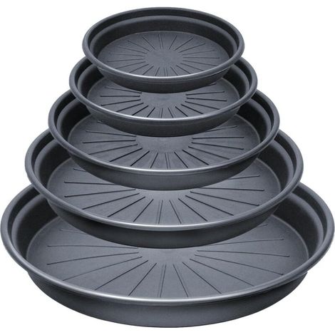 Lot de 5 Soucoupes 10/8/7/6/5 Pouces, Soucoupes Rondes pour Pots de Fleurs, Plateau de Protection pour Plantes d'Intérieur, d'Extérieur et Jardin (1/5)