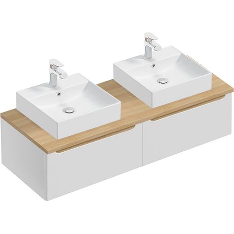 Mobile bagno doppio lavabo Livia bianco 120cm (1/5)