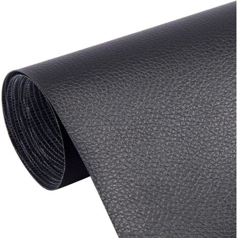 Pack de 5 patches en cuir auto-adhésifs 20 x 30 cm – Noir pour réparation de sièges auto, canapés, vestes – Cuir PU durable (1/5)