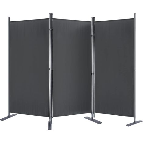 Paravent 275x180cm Raumteiler Innen Sichtschutz Balkon Trennwand mit Kabelbinder & Nägel & Standfuß Sonnenschutz Windschutz UV-Schutz Stellwand ohne Bohren sichtschutzwand, Dunkelgrau NAIZY (1/5)