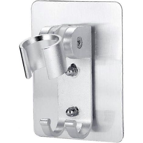 Mujixi 1 x support adhésif réglable pour pommeau de douche à main, fixation murale avec 2 points de suspension (1/5)