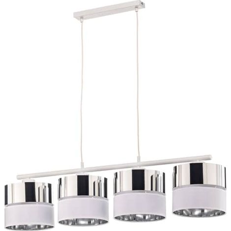 [GEBRAUCHT] Euluna Hängeleuchte Hilton Deckenlampe Pendelleuchte Weiß Silber Vierflammig B-Ware