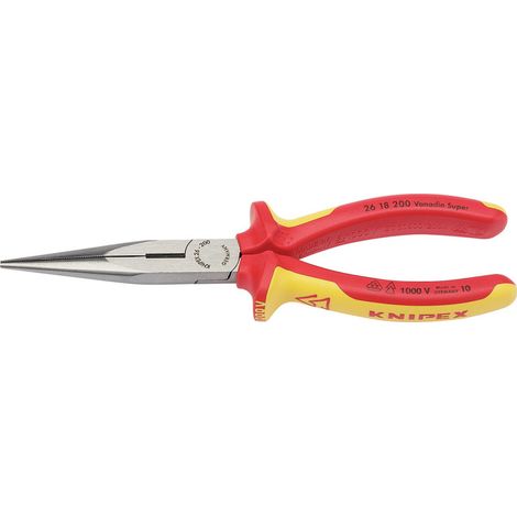 Draper Knipex 26 18 200UKSBE VDE Fully Insulated 200mm Long Nose Pliers with Safety Certification - Model 32012 (1/5)