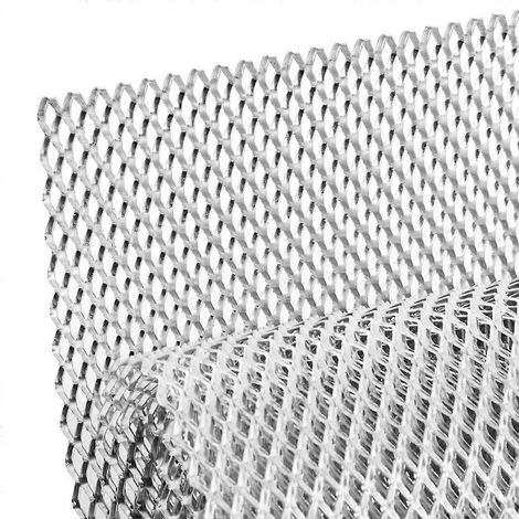 Grille de calandre en alliage d'aluminium pour voiture, insert de calandre pour pare-chocs, 4/8 mm, losange argenté (1/5)