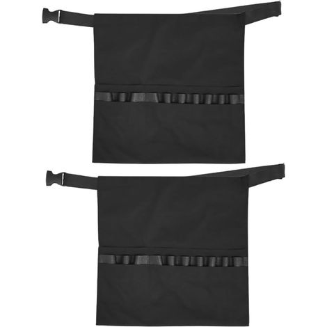 Tablier de coiffure noir classique Healeved 2 pièces avec ceinture ajustable, sac à outils (1/5)