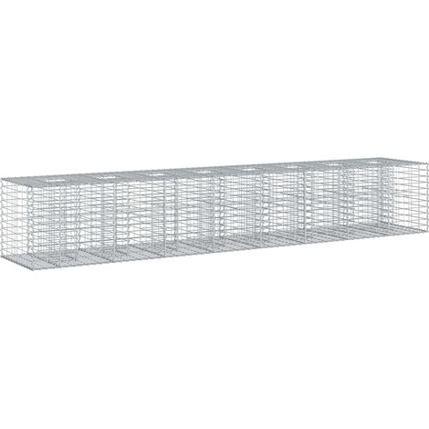 Gabionen Hochbeet 2 pcs Silber 340 x 60 x 55 cm vidaXL