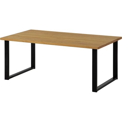 Tavolino da salotto in legno di quercia selvatica 120x65x45 oliato naturale LINDAU 02