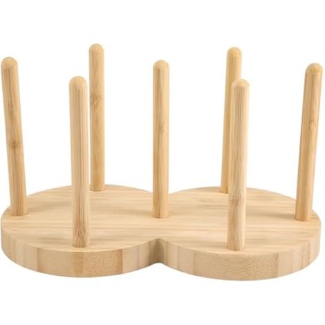 Présentoir à gobelets jetables en bois avec support pour tasses à eau et à thé, lot de 2. (1/5)