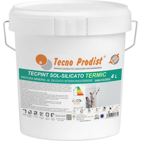 Tecno Prodist Tecpint Sol-Silicato Termic - Pintura Silicato para Interior Exterior, Transpirable