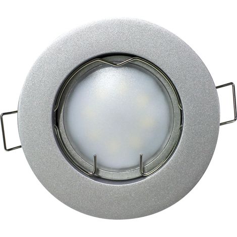 ORION91 Pack x 6 unidades FOCO LED FIJO 85mm Color Aluminio Mate 7W 525lm GU10 120º 4000k 15000h NINE&ONE CJ.6 - SpazioLuzio