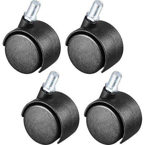 4pc 1.5" Curved Swivel 360° Nylon Curved Threaded Rod M8x13mm 33lb (1/4)