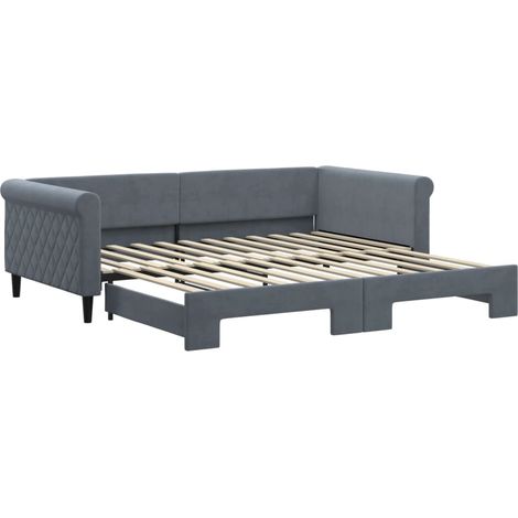 Maison Exclusive - Tagesbett Ausziehbar Dunkelgrau 100x200 cm Sam