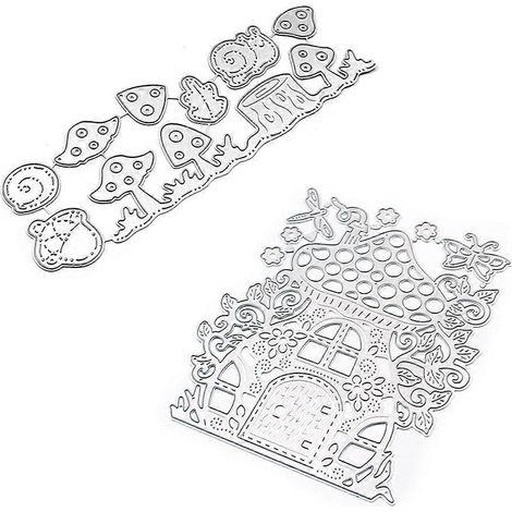 Découpe Métal Maison Champignon pour Embossage Cartes Créatives (1/4)