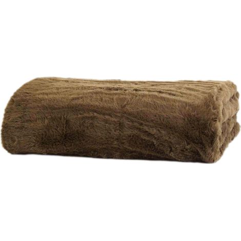 Plaid tout doux Taupe 170x250 cm (1/2)