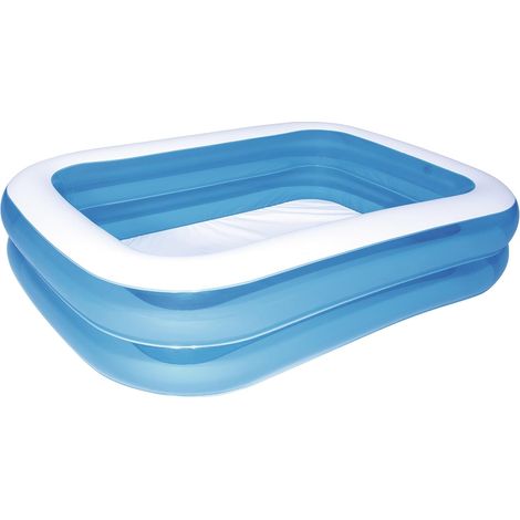 Jiajia AI, Piscine gonflable Deluxe bleue rectangulaire 201 x 150 pour jardin, terrasse et extérieur (1/4)
