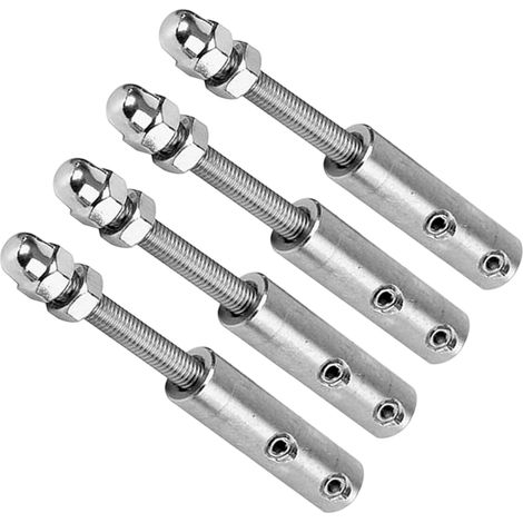Satz mit 4 Edelstahl-Schraubspannern für 4-mm-Drahtseile – Sichere Befestigung zum Spannen – Witterungsbeständig (1/5)