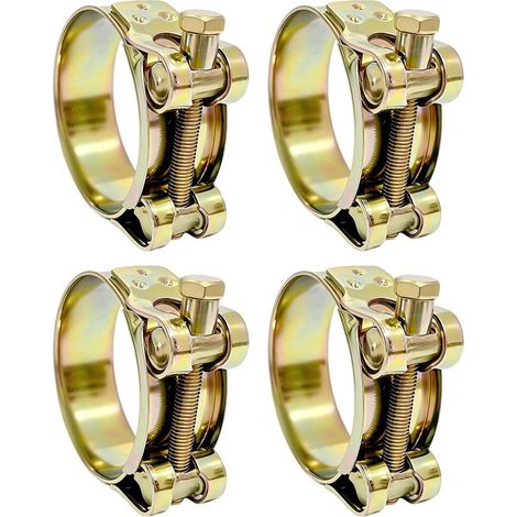 colliers échappement 52-55mm, collier de serrage inox pour moto et voiture, collier serrage inox robuste, fixation pour manchon échappement (1/5)