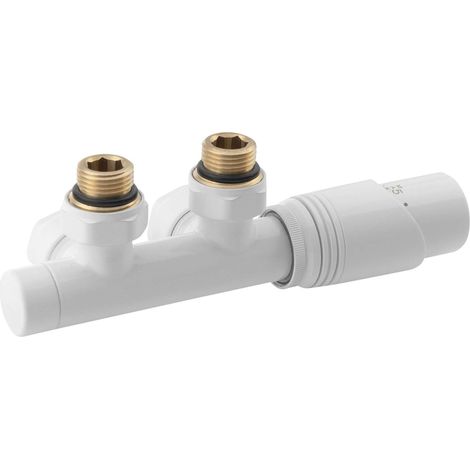 Bruckner Wicher - Thermostat-Anschlussgarnitur für Mittelanschluss 50 mm, weiß 600.311.4 (1/4)