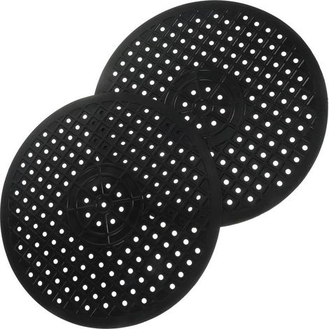 Tapis d'Égouttage en Caoutchouc Rond 2 Pièces pour Évier et Plan de Travail de Cuisine, Noir Pliable et Léger, Séchage Rapide (1/5)